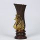 Chinese Bronze Gilt Copper Handwork Carved Peacock Vase W Qian Long Mark Csy306 Vases photo 1