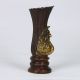 Chinese Bronze Gilt Copper Handwork Carved Peacock Vase W Qian Long Mark Csy306 Vases photo 2