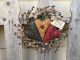 Pip Berry Wreath - Primitive Heart - Country Decor - Holiday Hanger Primitives photo 2