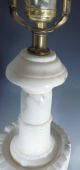 Pair Hollywood Regency Alabaster Marble Table Lamps Mid Century Modern Italian Lamps photo 9