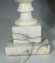 Pair Hollywood Regency Alabaster Marble Table Lamps Mid Century Modern Italian Lamps photo 2