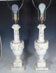 Pair Hollywood Regency Alabaster Marble Table Lamps Mid Century Modern Italian Lamps photo 6