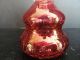 Blown Glass Perfume Bottle Cranberry Crackle Opalescent Finish W/ Clear Stopper Perfume Bottles photo 3