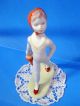 Vintage Porcelain Hungarian Aquincum Little Girl With Umbrella Stamped Handpaint Figurines photo 6
