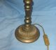 Vintage Solid Brass Lamp With Flame Shade 20th Century photo 4