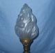 Vintage Solid Brass Lamp With Flame Shade 20th Century photo 5