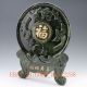 Chinese 100 Natural Green Jade Handwork Carved Deer & Phoenix Screen Other Chinese Antiques photo 4