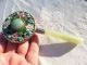 Vintage Chinese Jade Turquoise Enamel Hand Mirror Detail Other Chinese Antiques photo 3