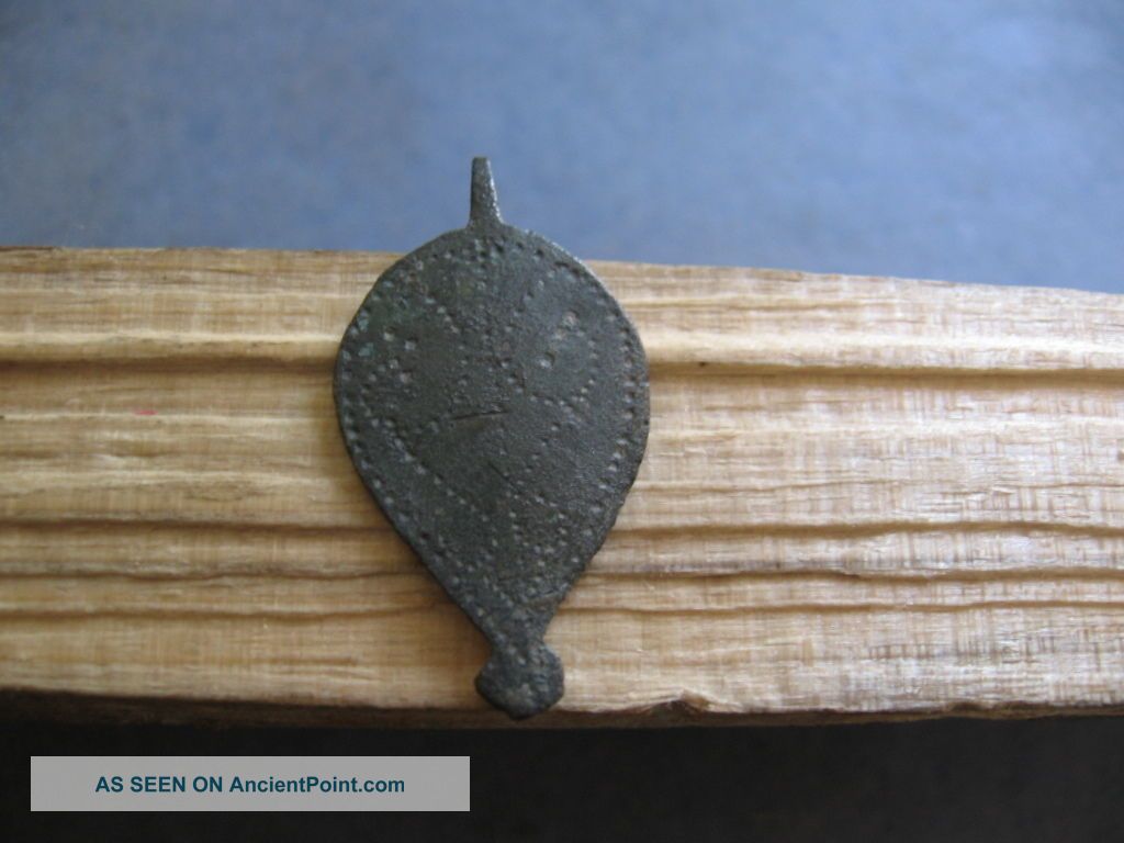 Warriors Engraved Amulet Ancient Celtic Bronze Pendant 600 - 400 Bc Celtic photo