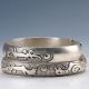 Collectable Tibet Silver Hand Carved Two Dragons Bracelet D1336 Bracelets photo 1