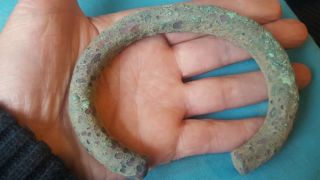 Massive Ancient Early Bronze Age Bronze Sacrificial Bracelet C.  650 - 850 Bc photo