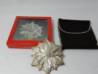 Old Stock Sterling 1993 Snowflake By Gorham Ornament Full Box And Pouch photo