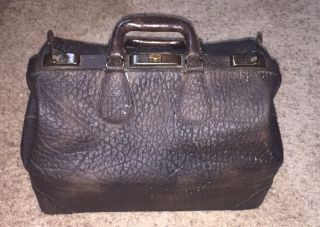 Xl Vintage Doctors Bag,  Walrus Skin From 1920 ' S photo
