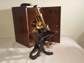 Antique Brass Monocular Microscope By J Swift & Son Of London photo