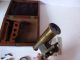 Antique Brass Travelling Field Microscope And Bovine Bone Microscope Slides Other Antique Science Equip photo 8
