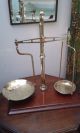 Antique Solid Brass And Mahogany Beam Scales Other Antique Science Equip photo 1