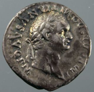 Domitianus,  Denarius,  Silver,  Dolphin,  Anchor,  Minted Rome,  81 A.  D. photo