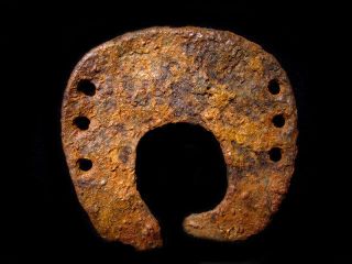 Extremely Rare Huge Roman Period Iron Horse Shoe,  Well Preserved, photo