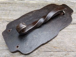 Vintage Hand Forged Door Knocker - Heavy Blacksmith Iron Handcrafted Decor photo