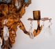 Italian - Ate Vintage Heavy 3 - Arm Wall Sconce Candelabra Candle Holder Chandeliers, Fixtures, Sconces photo 5