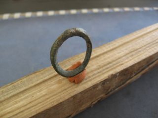 Rare Shape Ancient Celtic Bronze Ring Proto Money 600 - 400 Bc photo