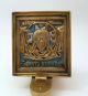 Russia Orthodox Bronze Icon The Vernicle (holy Face).  Enameled 19th.  Cen. Roman photo 1
