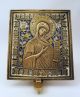 Russia Orthodox Bronze Icon The Virgin From Deesis.  Enameled 19th.  Cen. Roman photo 1
