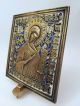 Russia Orthodox Bronze Icon The Virgin From Deesis.  Enameled 19th.  Cen. Roman photo 3