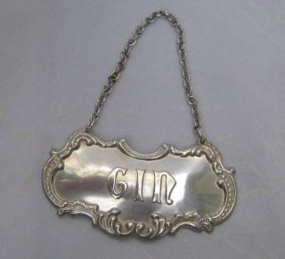 Vintage Gorham Sterling Silver Gin Decanter Lable Tag photo