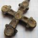 Viking Period Bronze Thick Cross In Enamels 900 - 1300 Ad Vf, Viking photo 2