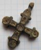 Viking Period Bronze Thick Cross In Enamels 900 - 1300 Ad Vf, Viking photo 6