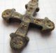 Viking Period Bronze Thick Cross In Enamels 900 - 1300 Ad Vf, Viking photo 7