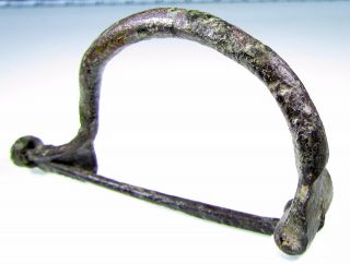 Scarce Ancient Roman Bronze Decorated Bow Type Brooch/fibula - 1765 photo