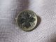 Small Antique Brass Cup Perfume Button Of Black Cross W Unique Pattern - - Buttons photo 1