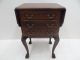 Antique Wood 3 Drawer Sewing Table Cabinet Inlayed Wood Eagle Claw Foot Stand Sewing Machines photo 1