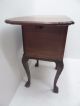 Antique Wood 3 Drawer Sewing Table Cabinet Inlayed Wood Eagle Claw Foot Stand Sewing Machines photo 6