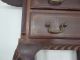 Antique Wood 3 Drawer Sewing Table Cabinet Inlayed Wood Eagle Claw Foot Stand Sewing Machines photo 8