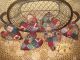 6 Handmade Patchwork Fabric Country Heart Ornies Ornaments Wreath - Making Decor Primitives photo 1