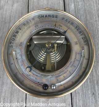 Antique French Barometer Pnhb With Dual Thermometers - Theo Mundorff photo