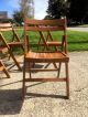 8 Vintage Mid Century Modern Wood Slatted Folding Chairs Made In Romania 1900-1950 photo 3