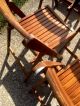 8 Vintage Mid Century Modern Wood Slatted Folding Chairs Made In Romania 1900-1950 photo 4