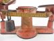 1867 Howe Co 6 Lb Antique Candy Scale W/ Brass Funnel Scoop & 1b,  8oz Weights Scales photo 5