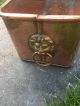 Vintage Copper Trough Tub Planter Plant Pot Brass Lions Head Handle Antique Old Garden photo 1
