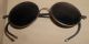 Antique Sunglasses Black Round With Case Optical photo 1