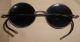 Antique Sunglasses Black Round With Case Optical photo 2