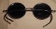 Antique Sunglasses Black Round With Case Optical photo 3