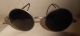 Antique Sunglasses Black Round With Case Optical photo 4