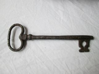 Large Antique Old 17th Century Wrought Iron English Or German Jail Key photo