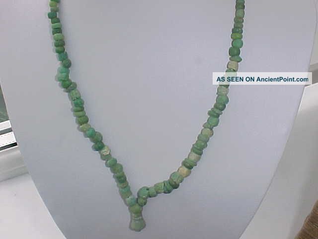 String Of Roman Green Coloured Glass Beads Circa 100 - 400 A.  D. Roman photo