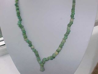 String Of Roman Green Coloured Glass Beads Circa 100 - 400 A.  D. photo